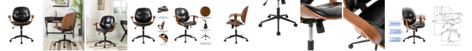Glitzhome Leatherette Adjustable Swivel Desk Chair/Task Chair